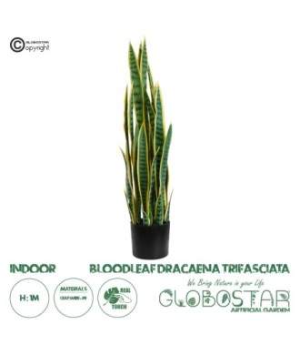 GloboStar® Artificial Garden BLOODLEAF DRACAENA TRIFASCIATA 20062 Τεχνητό Διακοσμητικό Φυτό Αιματόφυλλη Σανσεβιέρια Υ100cm